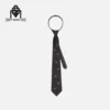 Men's Rhinestone Zipper Neck Tie