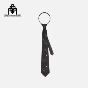Men's Rhinestone Zipper Neck Tie