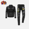 Black Denim Regular Fit Jeans Set